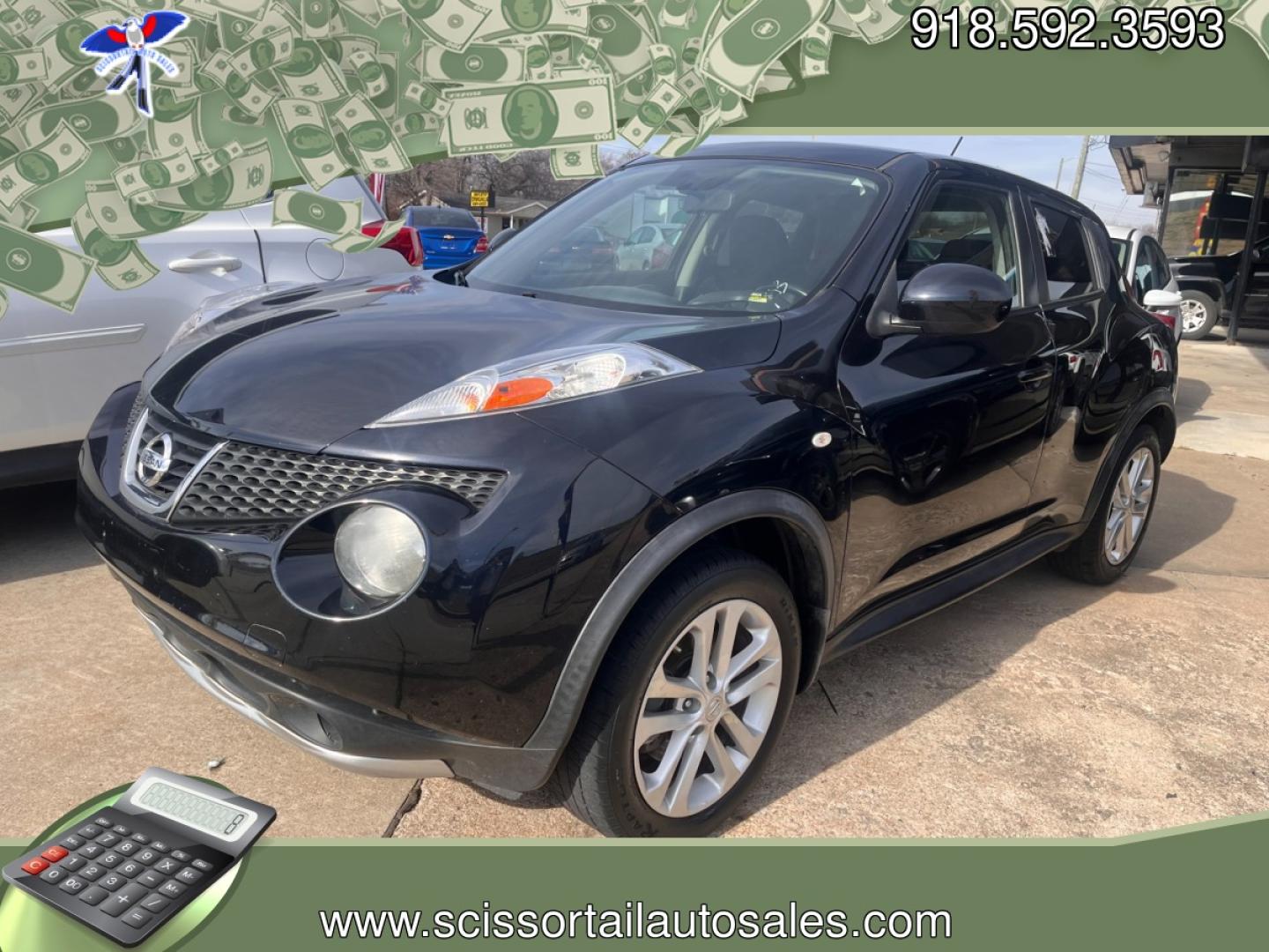 2013 BLACK NISSAN JUKE S; SL; SV; NISM S AWD (JN8AF5MV2DT) with an 1.6L L4 DOHC 16V engine, Continuously Variable Transmission transmission, located at 8101 E. Skelly Dr., Tulsa, OK, 74129, (918) 592-3593, 36.121891, -95.888802 - Photo#0